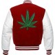 Pot Leaf Weed Cannabis Rastafarian High Times Red Varsity Jacket