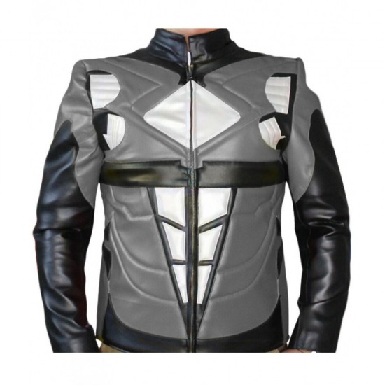 Power Ranger RPM Motorcycle Grey Look Leather Jacket