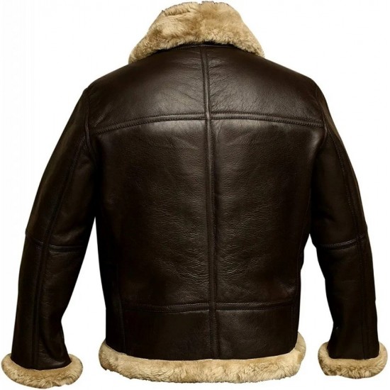 RAF Bomber Ginger Aviator British Sheepskin Shearling Leather Jacket