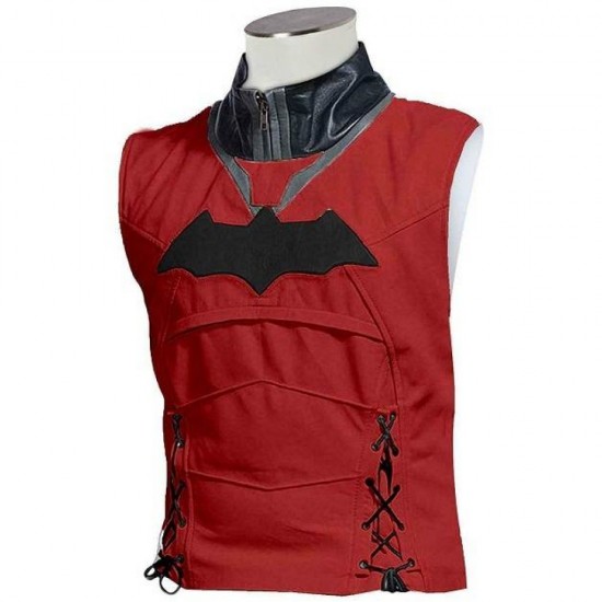 Red Hood Jason Todd Batman Arkham Knight Red And Black Costume Vest And Jacket