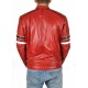 Red Leather Jacket Men's Lambskin Soft Genuine Slim Fit Motorcycle Biker Jacket