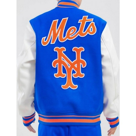 Retro Classic NY Mets Royal Blue Wool Varsity Jacket