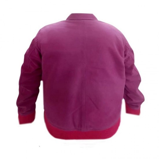 Ryan Gosling Pink Bomber Wool Jacket