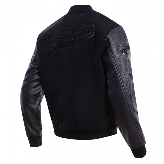 San Francisco Gaints Triple Black Varsity Jacket