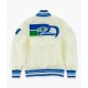 Seattle Seahawks Cream Throwback Classic Satin Jacket