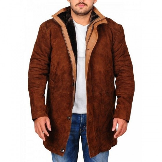 Sheriff Walt Robert Taylor Real Suede Leather Coat