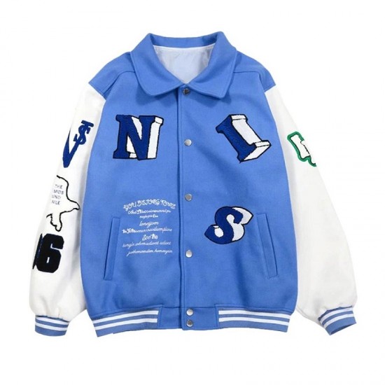 Skeleton Flocking Varsity Jacket