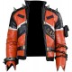 Slasher 76 Black and Orange Biker Leather Jacket