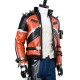 Slasher 76 Black and Orange Biker Leather Jacket