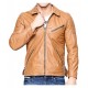 Slim Fit Brown Jacket New Men's Genuine Lambskin Leather Motorcycle Jacket Biker Jacket