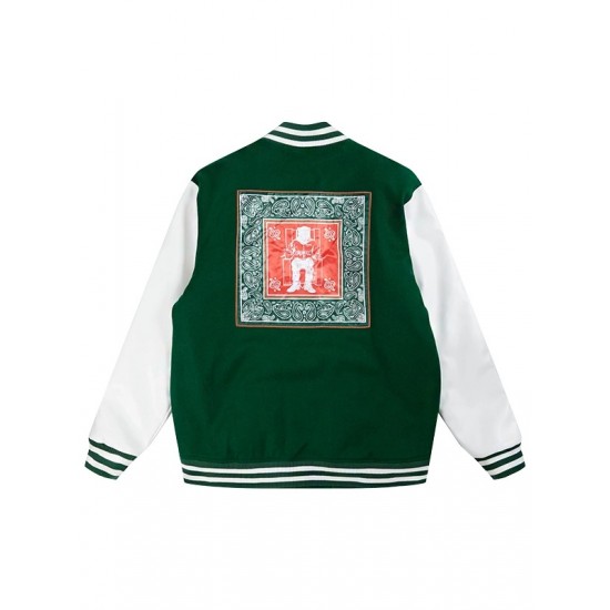 Snoop Dogg Death Row Green Paisley Varsity Jacket