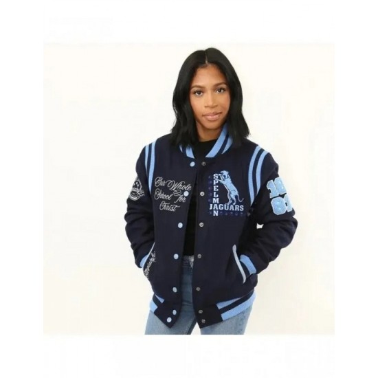 Spelman A&M University Navy Blue Varsity Jacket