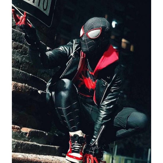 SpiderMan Miles Morales Black Jacket