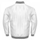 Sportswear Men's Jackets Supreme White Letterman Baseball Rib Knit Collar Satin Jacket