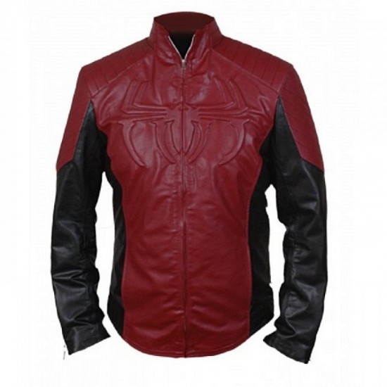 The Amazing Spider Man Red And Black Biker Jacket