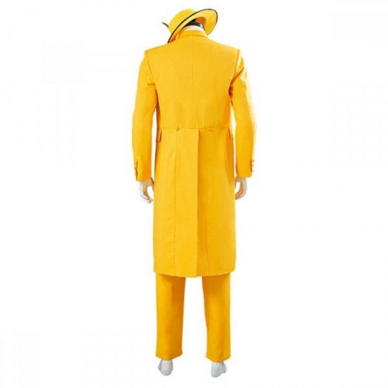 The Mask Jim Carrey Cosplay Costume Yellow Suit Men Uniform Halloween Outfit