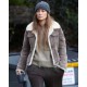 The Mother 2023 Jennifer Lopez Brown Shearling Jacket