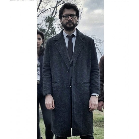 The Professor Alvaro Morte Money Heist Black Coat