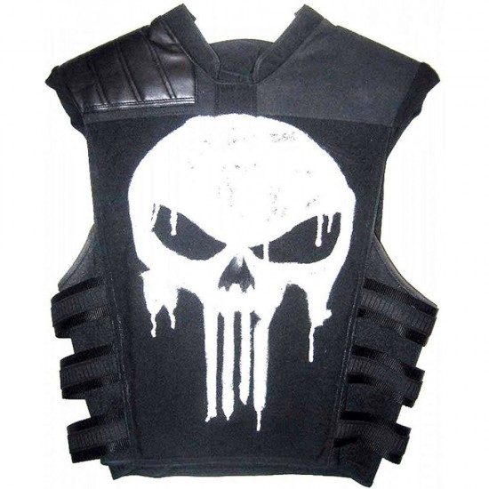 The Punisher Costume Leather Coat, Vest, Jacket