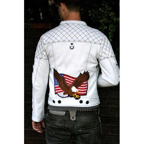 The Stuntman White Leather Jacket