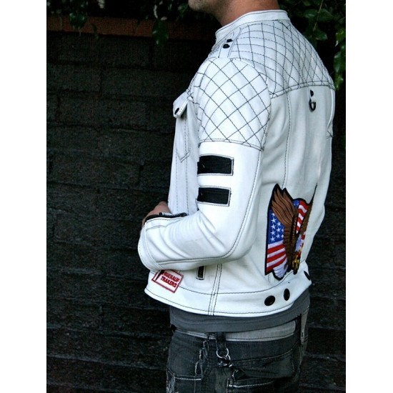 The Stuntman White Leather Jacket