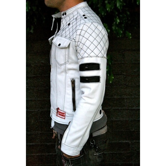 The Stuntman White Leather Jacket