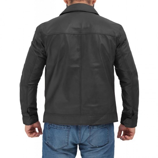 Thomas Mens Vintage Black Leather Jacket