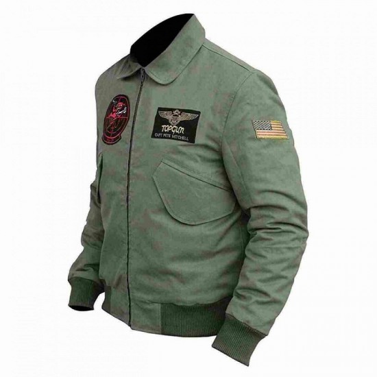 Tom Cruise Pilot Jet Fighter MA-1 Flight Top Gun 2 Bomber Pete Maverick Jacket