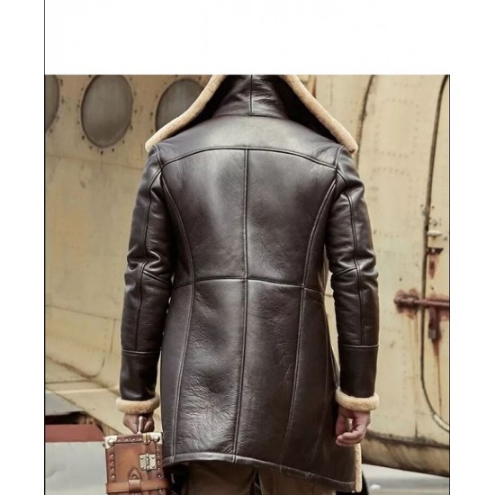 Tom Hardy B3 Aviator Sheepskin Shearling Leather Coat