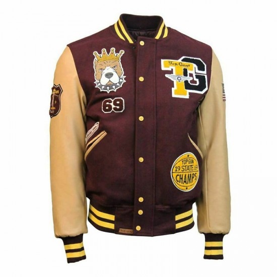 Top Gun King Wool PU Burgundy Jacket Go-Big Show