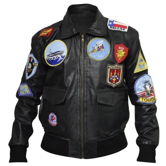 Top Gun Tom Cruise Men Fighter Jet Pilot Brown Fur Cowhide Leather Jacket