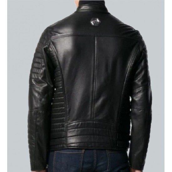 Trendy Black Color Biker Jacket For Men's