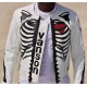 Vanson Skeleton White Leather Jacket