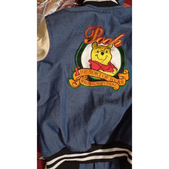 Vintage Winnie The Pooh Varsity Denim Jacket