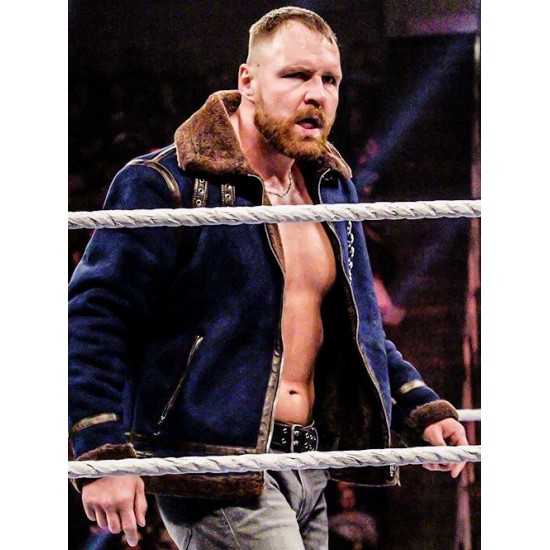 WWE Dean Ambrose Blue And Brown Shearling Jacket