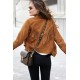 Western Brown Suede Leather Wear Fringe Vintage Coat Jacket