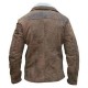 William BJ Wolf Fur Shearling Brown Leather Jacket