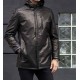 Winter Outwear Long Black Leather Jacket