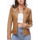 Women Motorcycle Faux PU Moto Biker Jacket