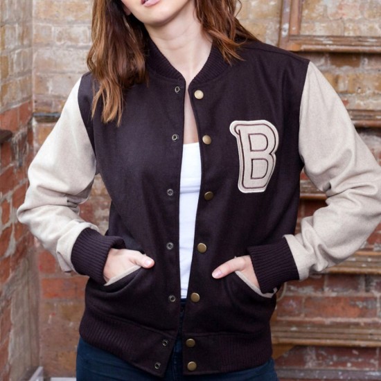 Women Payday 2 Hotline Miami Brown Varsity Jacket