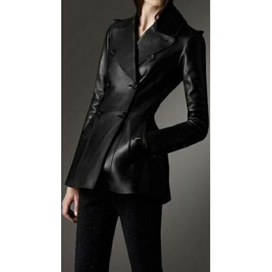 Women Western Style Genuine Leather Short Coat Jacket