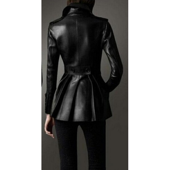 Women Western Style Genuine Leather Short Coat Jacket