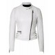 Women White Moto Biker Slim Fit Leather Jacket