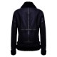 Women's Black Aviator Biker Genuine Sheepskin Leather Jacket