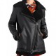 Women's Black Leather Aviator Jacket