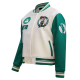 Womens Celtics Retro Classic Off-White Varsity Jacket