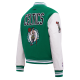 Womens Celtics Retro Classic Rib-Wool Varsity Jacket