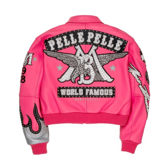 Womens Pelle Pelle World Famous Pink Leather Jacket