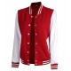 Men's Lightweight Varsity Red Rib Knit Bomber Jacket