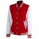 Men's Lightweight Varsity Red Rib Knit Bomber Jacket